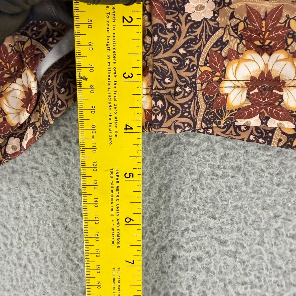 KiraGrace Biker Shorts Womens S Brown Floral Tapestry High Rise Pockets Yoga Gym
